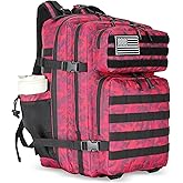 Lovelinks21 45L Tactical Assault Backpack 3 day assault pack with Molle Waterproof backpack Rucksack for Tactical Backpacks (Red CP)