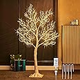 LITBLOOM White Tree with Lights Plug in 4FT 150 Fairy Lights, Lighted Coral Twig Trees for Indoor Outdoor Home Room Christmas Decoration