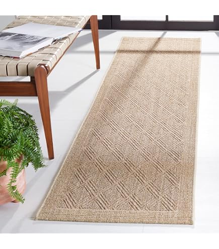 SAFAVIEH Palm Beach Collection Area Rug - 8' x 10', Maize, Sisal & Jute Design, Ideal for High Traffic Areas in Living Room, Bedroom (PAB322M