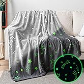 PAVILIA Glow in The Dark Star Blanket - Gift for Girls Boys 1-10 Years Old, Soft Plush Fleece for Birthday, Christmas, Room Decor - 50x60