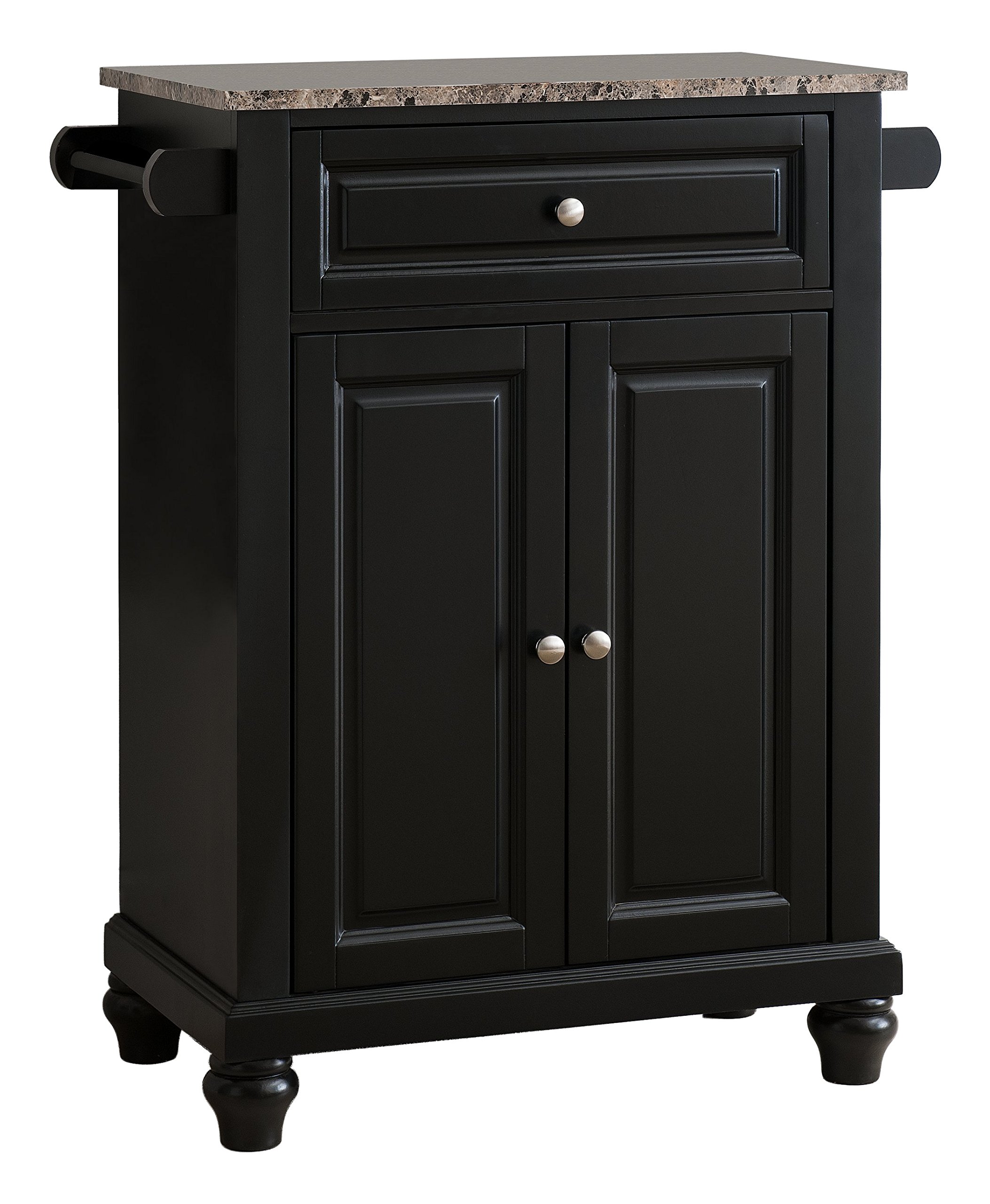 Kings Brand Furniture Kitchen Island Storage with Marble Finish