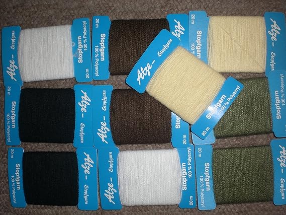 Stopfwolle 10 Karten a´20m farbig sortiert