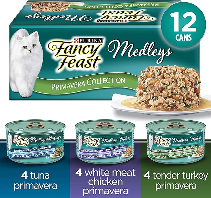 Fancy Feast Wet Cat Food, Elegant Medleys Primavera Variety Pack 85 g