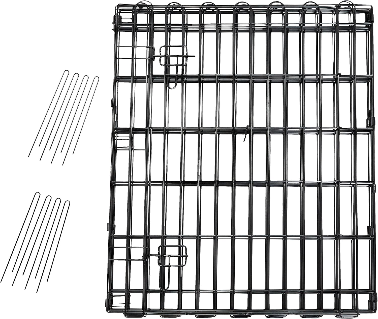 Basics Foldable Metal Pet Dog Exercise Fence Pen With Gate - 60 x 60 x 30 Inches : Pet Supplies