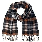 Hickey Freeman Patterned 100% Cashmere Scarf for Men – Ultra-Soft Men’s Winter Scarves, 66-Inches x 12-Inches