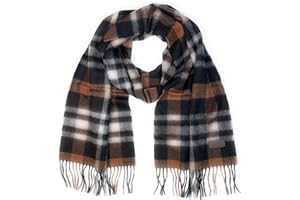 Hickey Freeman Patterned 100% Italian Cashmere Scarf for Men – Ultra-Soft Men’s Winter Scarves, 66-Inches x 12-Inches