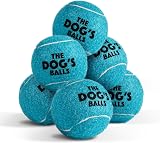 The Dog's Balls Dog Tennis Balls Blue Medium 6-Pack Non-Abrasive Felt