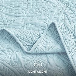 Love's cabin King Size Quilt Set Spa-Blue