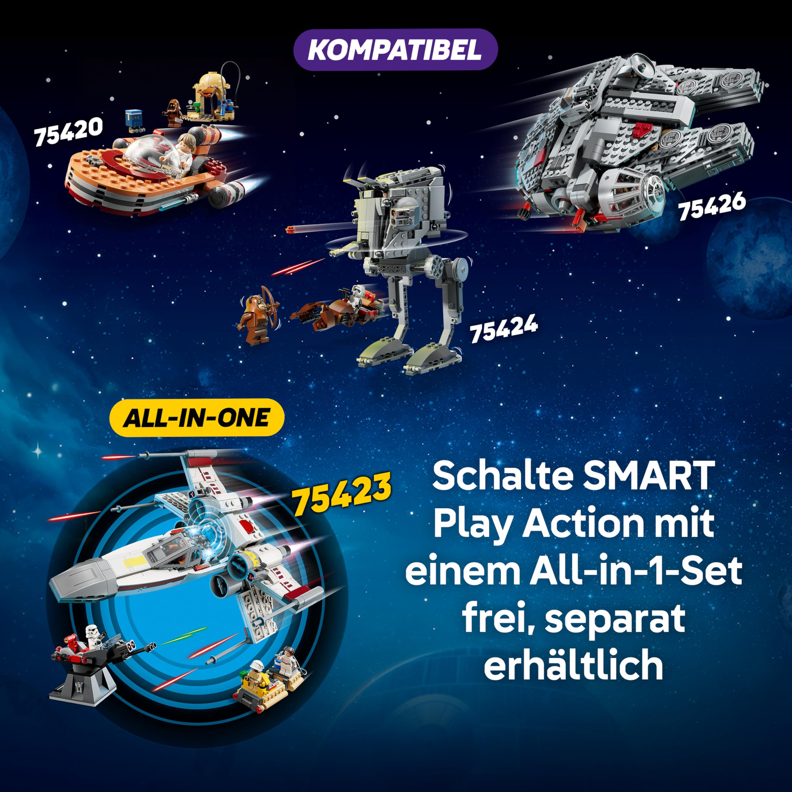 LEGO Star Wars 75424 SMART Play: AT-ST Angriff auf Endor - Kompatibles Interaktives Spielzeug inkl. 2 SMART Tags und Wicket Minifigur - Geschenk für Jungen und Mädchen ab 8 Jahren und Erwachsene Fans 7