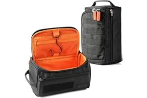 Fitdom Hanging Toiletry Bag Tactical Dopp Kit Case For Men. Perfect For Travel & Storage. Fits Large & Small Cosmetic, Clipper, Toothbrush, Shaving & Shower Care. Best Overnight Organizer