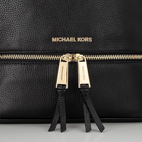 Michael Kors Rhea Zip Medium Leather Backpack, Black in Oman