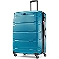 Samsonite Omni PC Hardside Expandable Luggage with Spinner Wheels, Caribbean Blue, Checked-Large 28-Inch