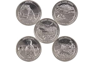 PROFILE COINS & COLLECTIBLES 2014 S National Park Quarter 5 Coin Set Uncirculated Mint State Clad 25c