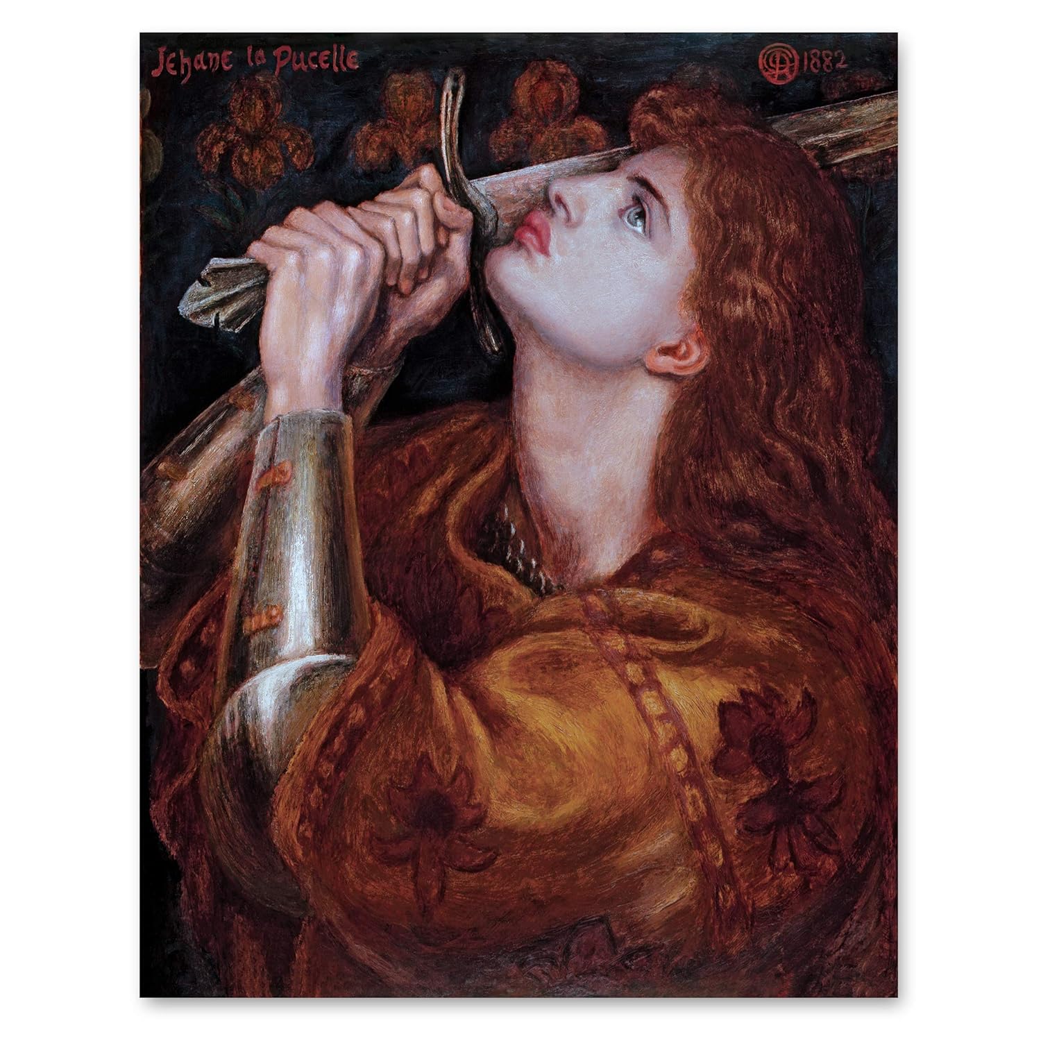 Joan of Arc Print Female Portrait Religious Saint Wall