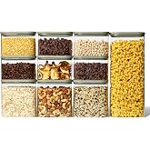 Naked Kitchen 20-Piece Food Storage Containers with Lids &ndash; Stackable BPA-Free Borosilicate Glass Pantry Storage Containers with Leak-Resistant Airtight Seal for Kitchen &amp; Pantry Organization &ndash; Green