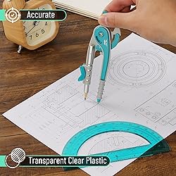 Mr. Pen- Compass and Protractor Set, Green, Compass