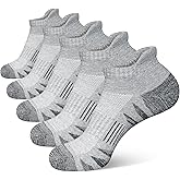 Heyoboy Men's Athletic Cushioned Cotton Socks Anti-blister Wicking Breathable Running Ankle Socks 5 Pairs