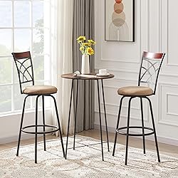 VECELO Barstools, Adjustable Counter Stools, Steel