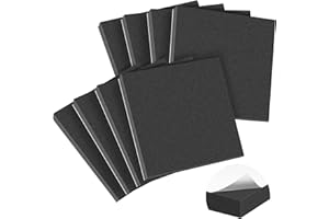 MYFAMIREA 8 PCS Adhesive Foam Padding Sheets Closed Cell Self Adhesive Sticky Foam Pads, 1/2" Thick 4'' x 4'' Neoprene Rubber Sheets Non-Slip Insulation Pads Vibration for Furniture Crafts Cars, Black