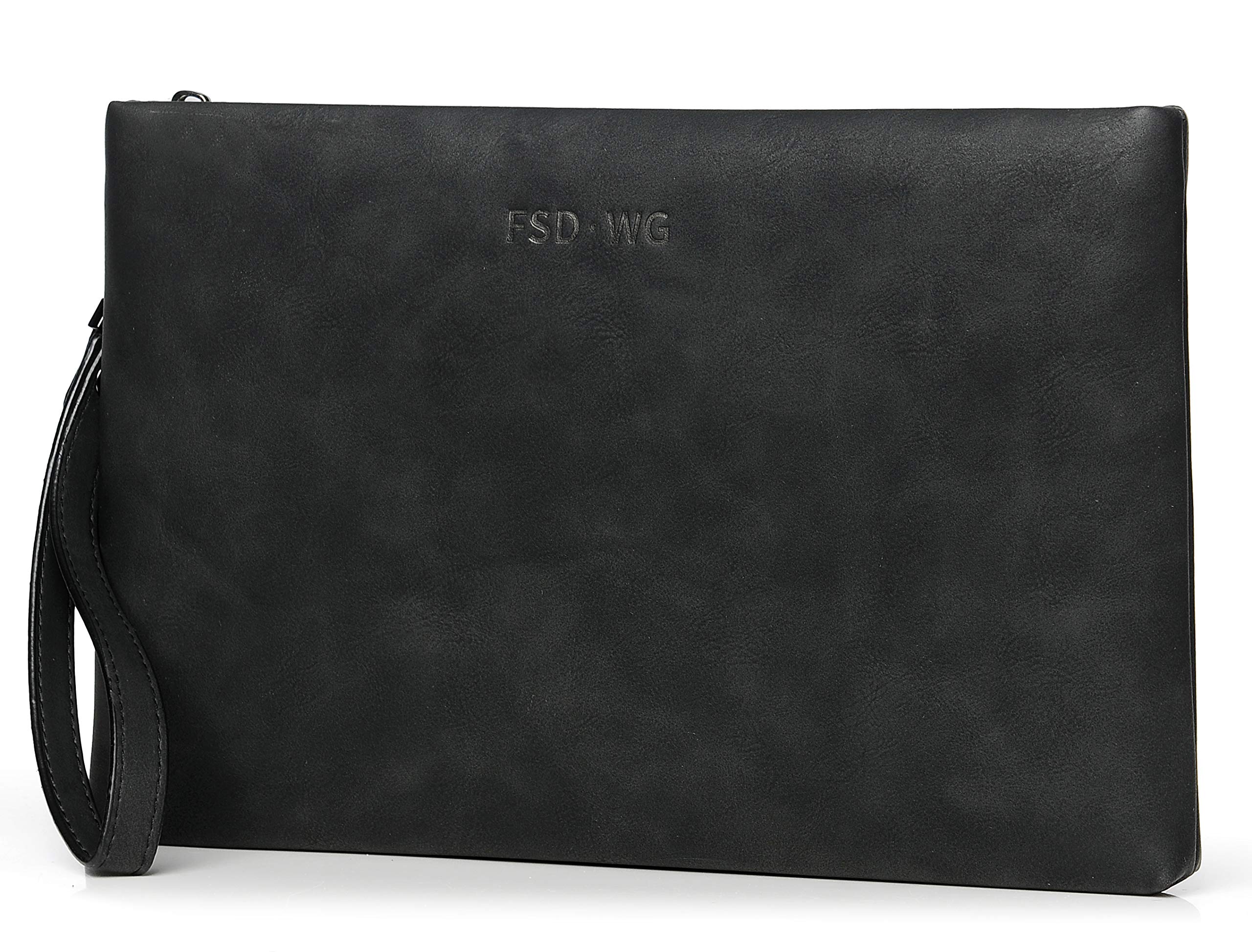 FSD.WG Clutch Bag, Men's, Leather, Second Bag, Handheld Bag, Small, Gentleman's Bag, Comes with Detachable Belt, Parties, Large Size