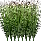 LUZOGA 24Pcs Artificial Grass Plants, Faux Shrubs Wheat Grass, Artificial Tall Grass Fake Plants for Outdoor Decor,Artificial Greenery Stems Weed for Room Indoor Home Decor(Green Red Tail)