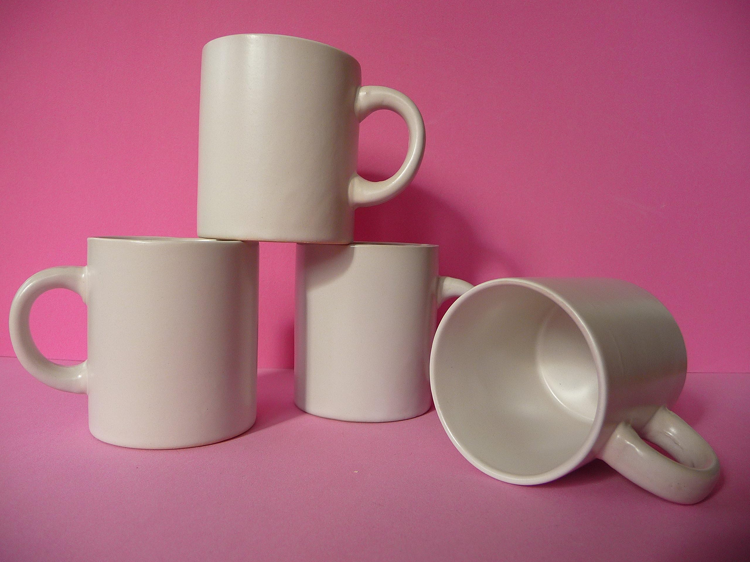 Porcelain Kids White Mugs - Paint Your Own Mugs - 7 X 6 CM - Pack of 4