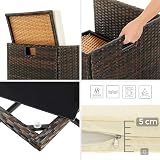 SONGMICS Garden Furniture Set 9 PE Rattan Outdoor Table Chairs Brown Beige view 8