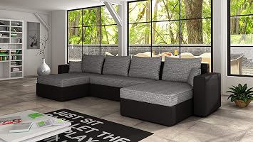 Chloédesign Lany Canapés Tissu Gris Et Noir Unique