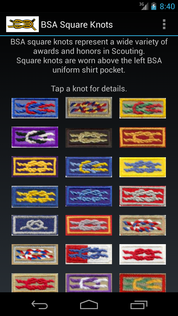 Square Knots for BSA Uniforms Amazon.ca Apps for Android