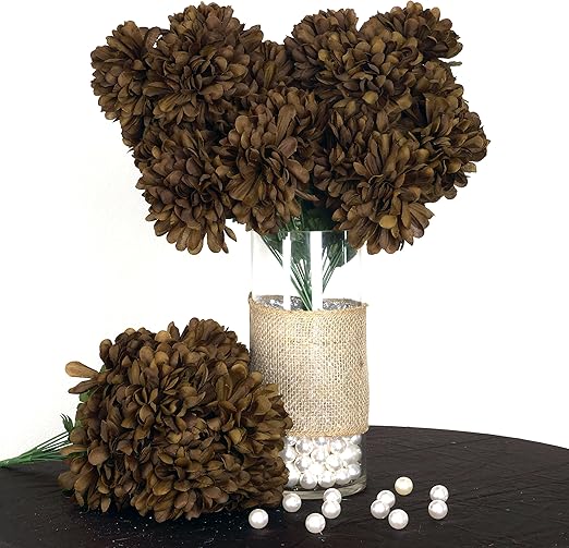Amazon Com Balsacircle 56 Chocolate Brown Silk Chrysanthemums 4