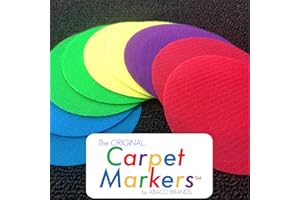 ABACO BRANDS Original Carpet Markers for Teachers | 30 Pack Circles | 5 Inches Wide Velcro, 5 Bright Colors | 25% Thicker! Supplies, Table Spots, Sit Classroom Preschool Kindergarten 1st First Grade