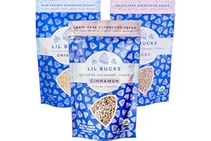 Lil Bucks Sprouted Buckwheat Groats Raw Organic, Grain-Free Granola (Variety of Cacao, Cinnamon, Original, 3 Pack)