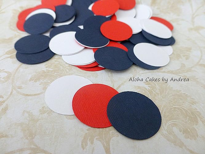Amazon Com Circle Confetti Navy Blue Red And White 1 Inch