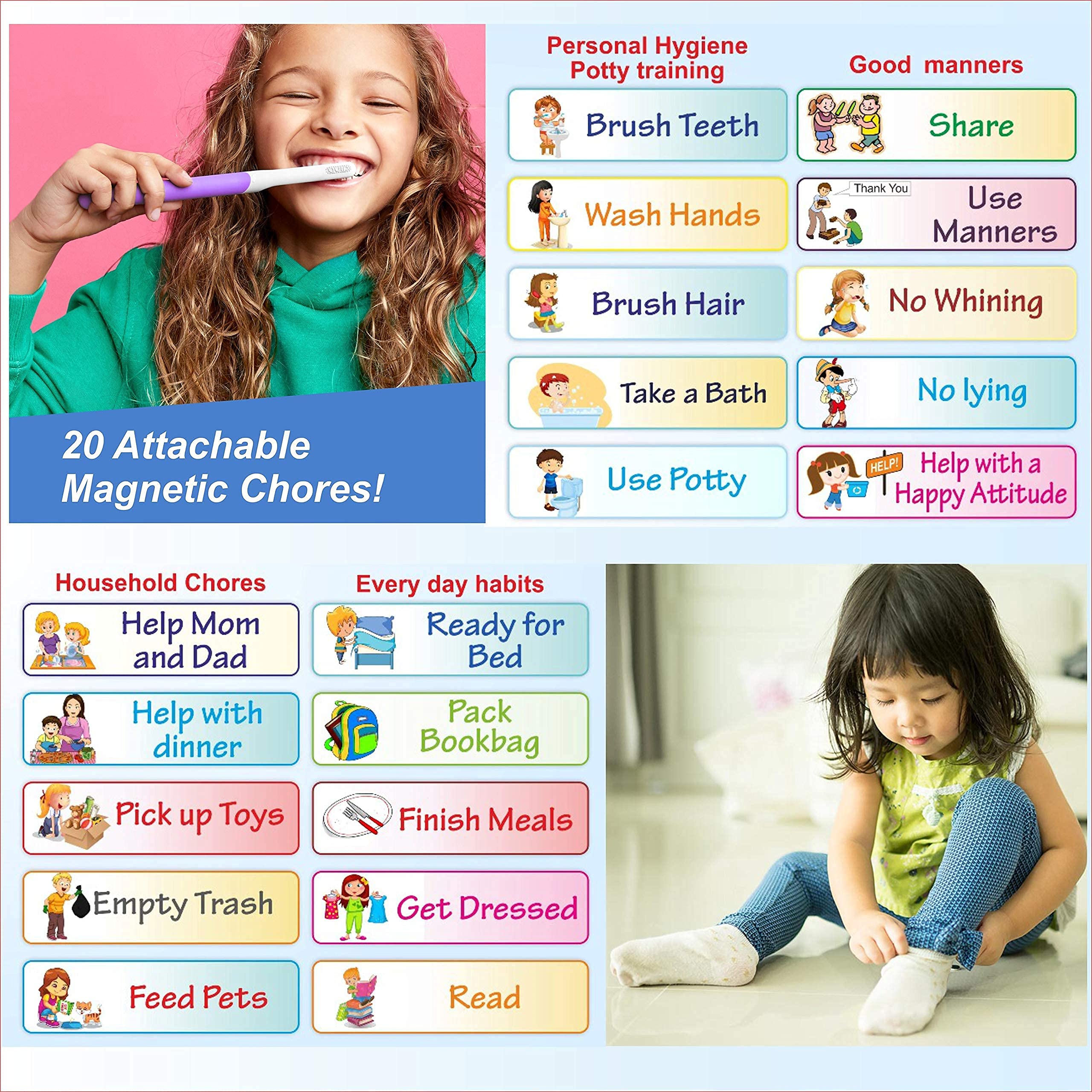 Mua Magnetic Chore Chart for Kids Multiple Kids - Good Behavior Chart ...