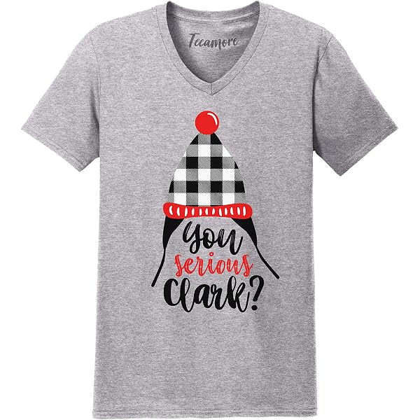 T&Twenties Women's 'You Serious Clark' Christmas Shirt - Buffalo Plaid, 3/4 Sleeve, Casual Holiday Tee - View #7