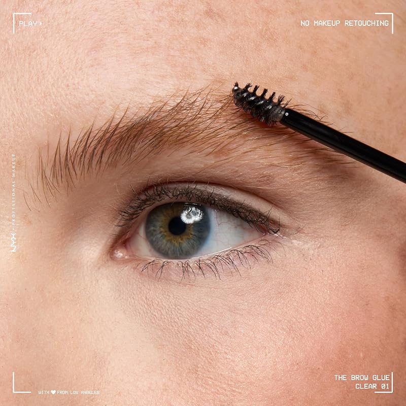 Colle Fixatrice à Sourcils Teintée, Tenue 16H, Formule Vegan, Fini Naturel, Applicateur Goupillon, The Brow Glue, Teinte : Dark Brown (04)