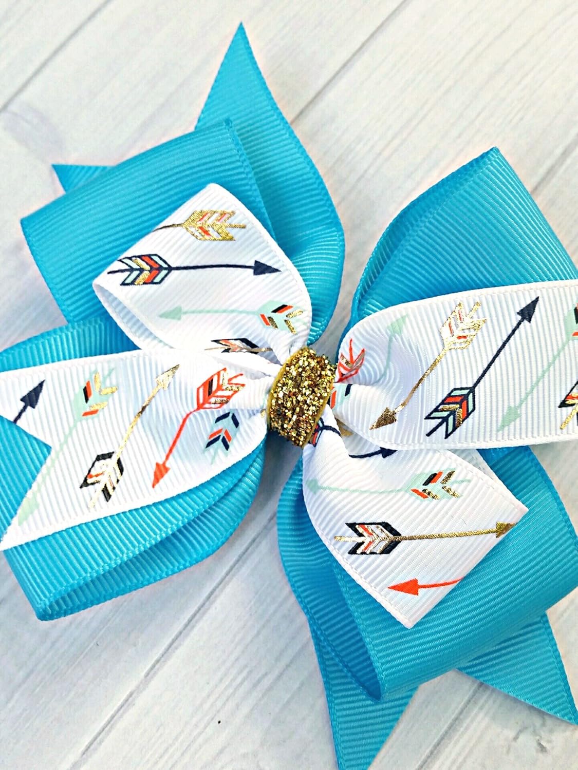 Gold Boho Arrows Tribal Arrow Hair Bow 