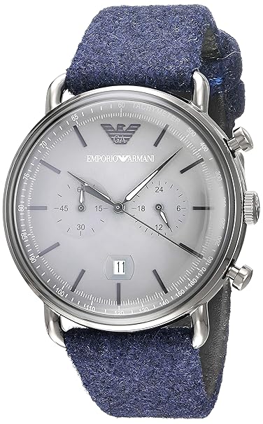 Emporio Armani Aviator Analog Blau fühlte Herren-Uhr AR11144