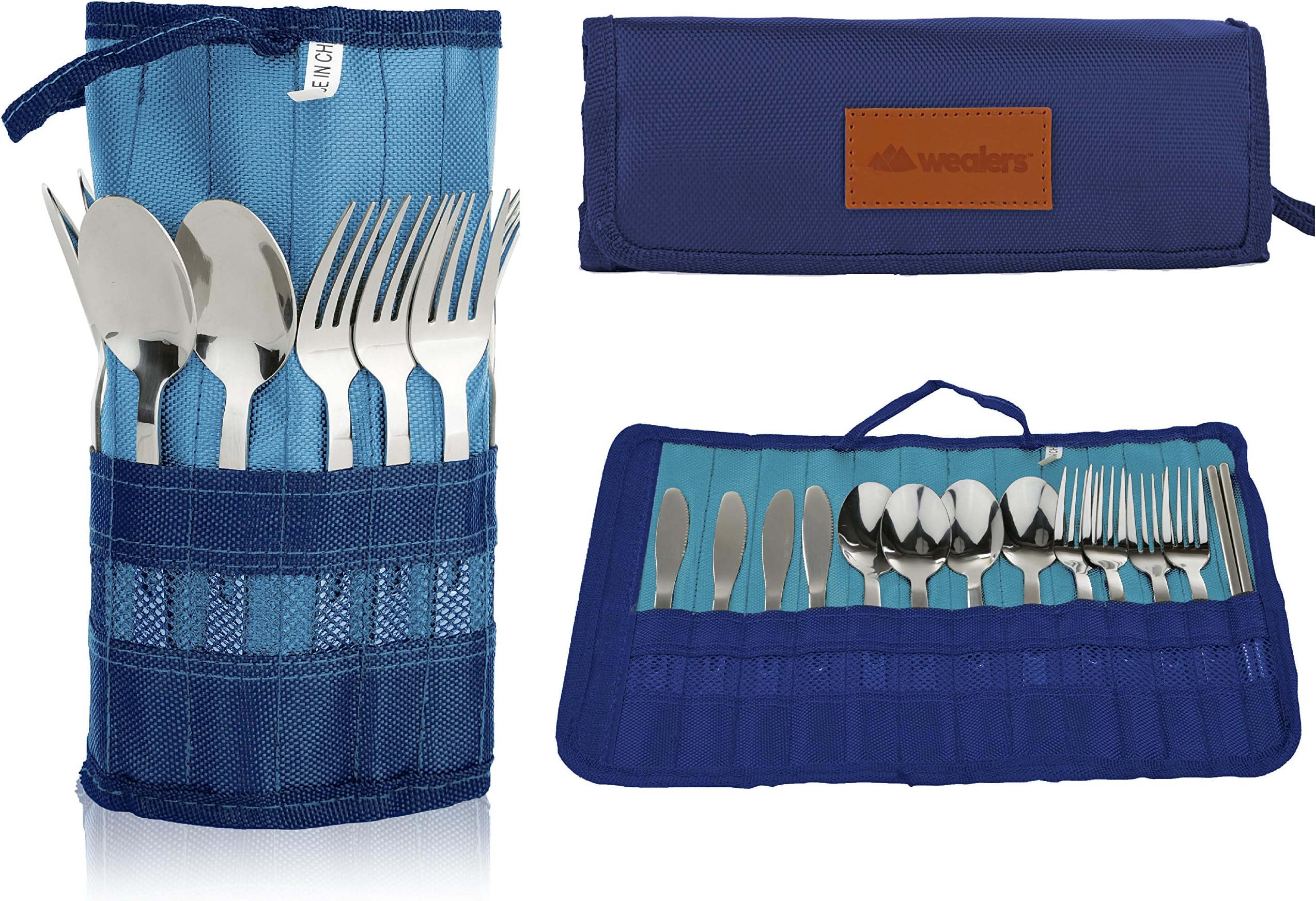 13 Piece Stainless Steel Family Cutlery Picnic Utensil Set with Travel