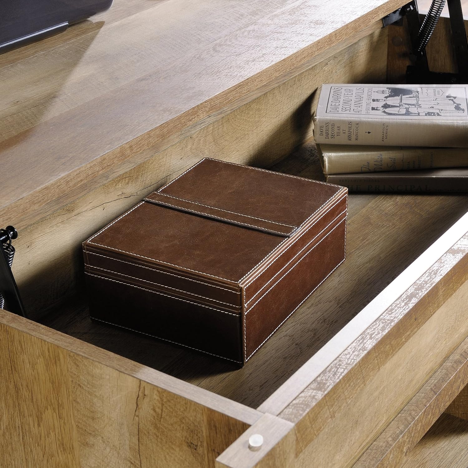 Sauder Dakota Pass Lift-Top Coffee Table | Craftsman Oak Finish | model: Furniture & Decor