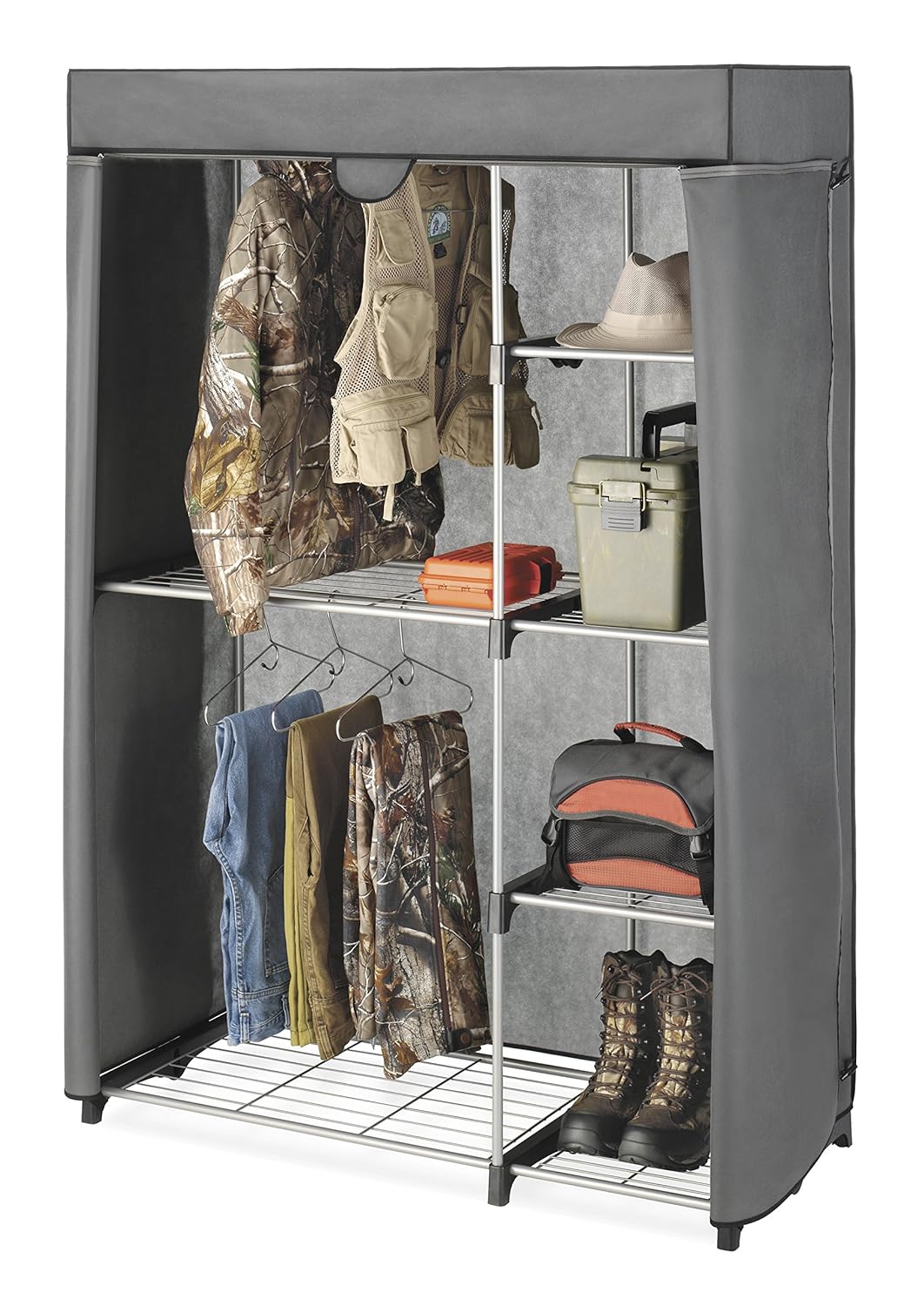 Whitmor Double Rod Freestanding Closet Heavy Duty Storage Organizer 67793044 Tools & Home