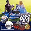 thumbnail interactive-video image 1 of Large Wicker Picnic Basket Set For 4 – Includes Ceramic Cups, Flatware & Wine Glasses 1 of 4