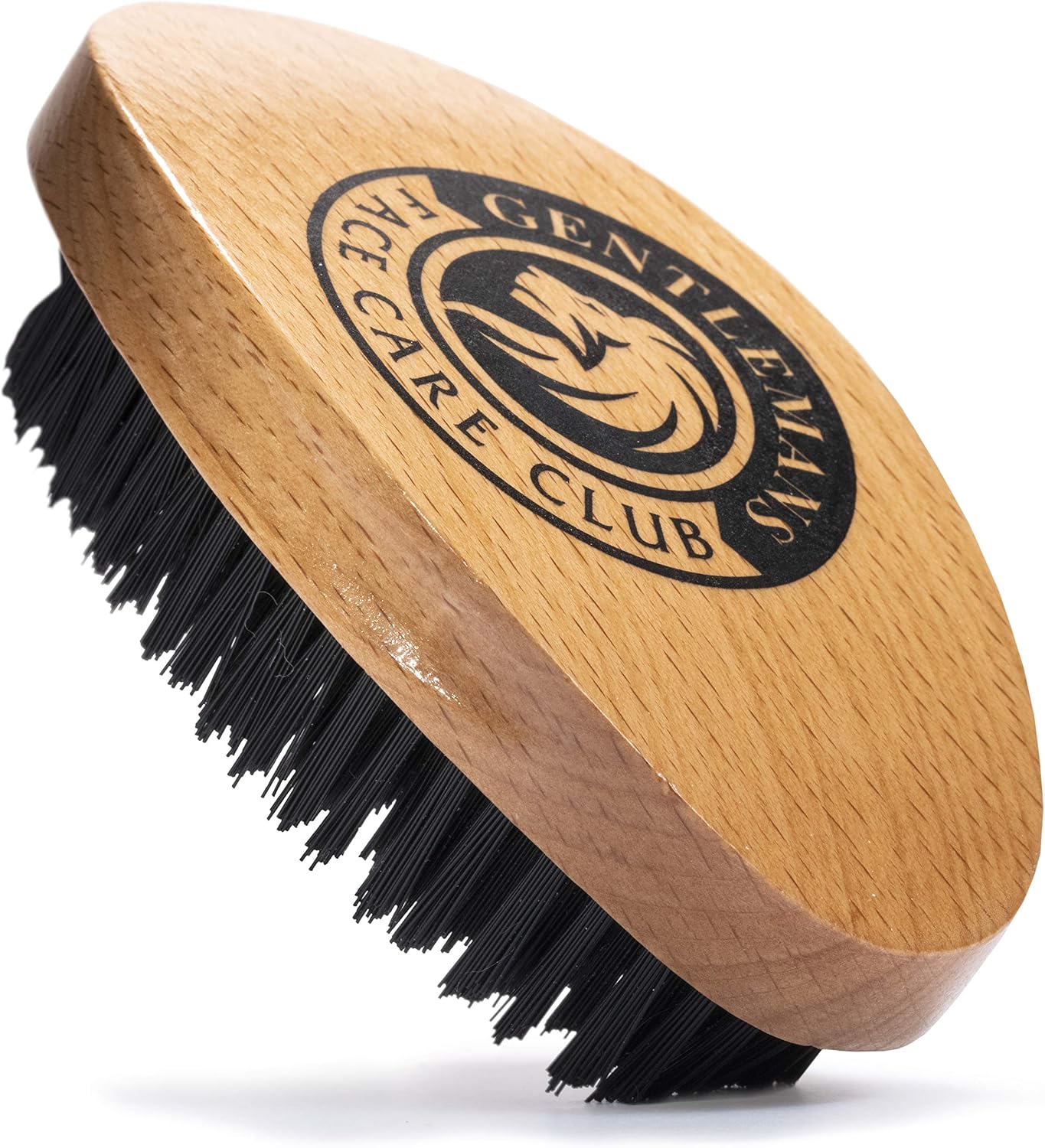 Gentlemans Face Care Club Vegan Friendly Beard Brush For Men, 100% Cruelty Free Synthetic Bristle With Beech Wood Handle