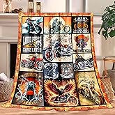 Motorcycle Gifts for Men Women Kids Boys, Super Soft Vintage Cool Motorcycle Decor Blanket Gifts for Motorcycles Riders Lovers, Cozy Warm Fuzzy Plush Fleece Flannel Blankets 50"x40" for Couch Bedding