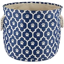 Bone Dry Pet Storage Bin - Medium Rectangle Lattice Paw Print Design, Nautical Blue, 16x10x12 Inches - View #8