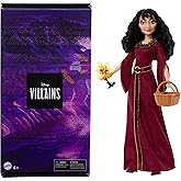 Mattel Disney Princess Toys, Villains Mother Gothel Fashion Doll, Removable Outfit with Basket & Flower Accessories, Inspired
