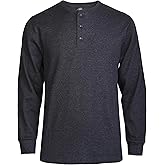 Men's Waffle Knit Thermal Henley Shirt - Long Sleeve Casual Top