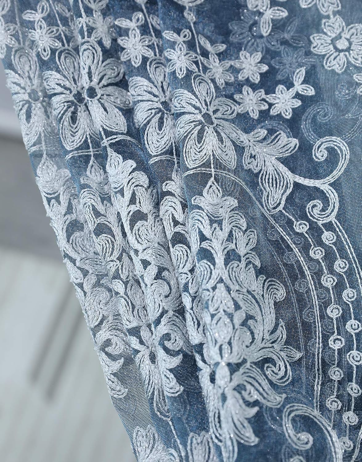 Best sheer aqua blue curtains for living room