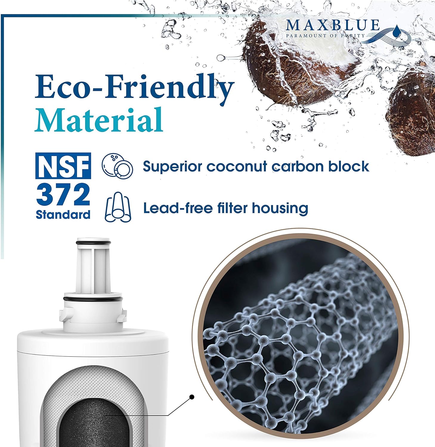 Maxblue DA29-00003G Fridge Water Filter, Compatible with Samsung® Aqua Pure Plus DA29-00003G, DA29-00003B, DA29-00003A - Image 4