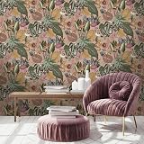 Holden Decor Wonderland Tropical Exotic Animals Blush Pink Wallpaper view 3